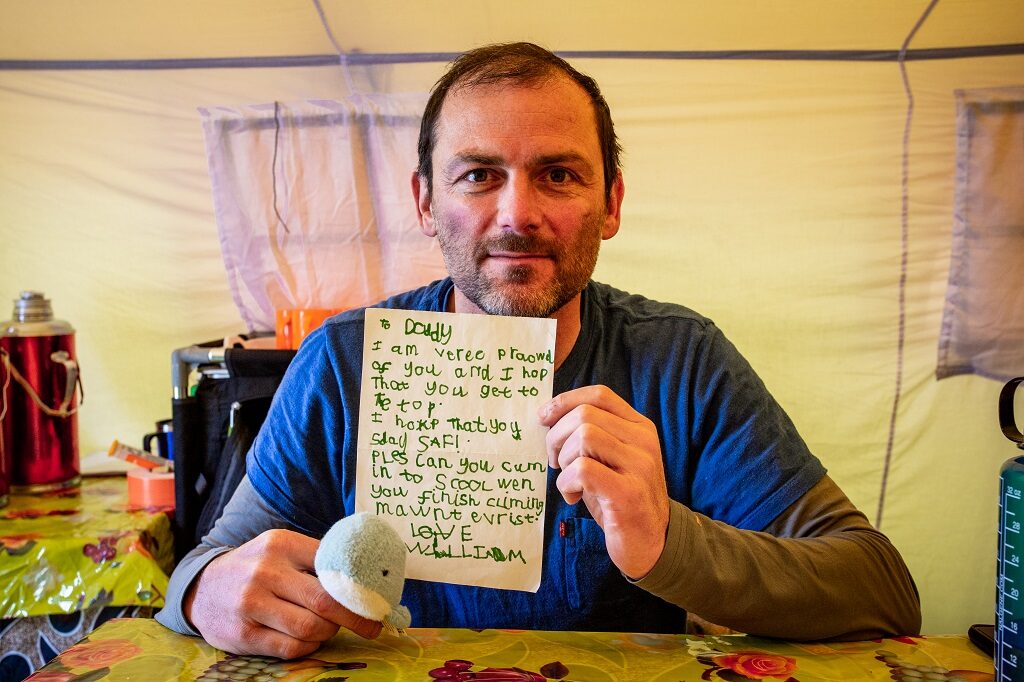 Everest Base Camp wspinacz wspinacz w bazie pod Everestem